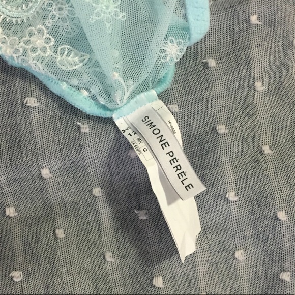 Simone Perele Light Aqua Lace Bra and Panty Set - Picture 6 of 7